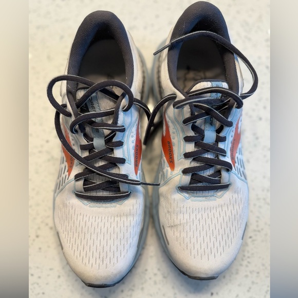 Brooks Adrenaline GTS 22 Light Blue with Orange Accents W9 - Picture 2 of 7